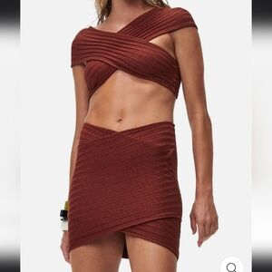 D5. NWT Simon Miller Adio Womens Cross Over Pull On Mini Skirt Size XS